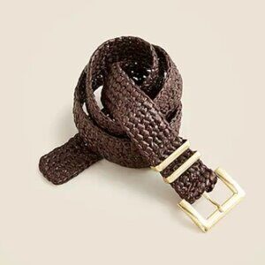 J. Crew Square Buckle Woven Raffia Belt